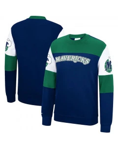 Dallas Mavericks Mitchell & Ness Perfect Season Crew Fleece maglione