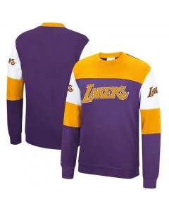 Los Angeles Lakers Mitchell & Ness Perfect Season Crew Fleece maglione