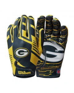 Green Bay Packers Wilson Stretch Fit Receivers Youth Guanti per bambini
