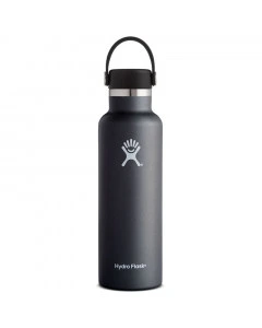 Hydro Flask 21 oz Standard Mouth Flex Cap Black Flasche 621 ml
