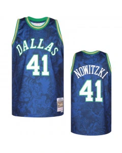 Dirk Nowitzki 41 Dallas Mavericks 1998-99 Mitchell and Ness Asian Heritage CNY 4.0 Swingman maglia