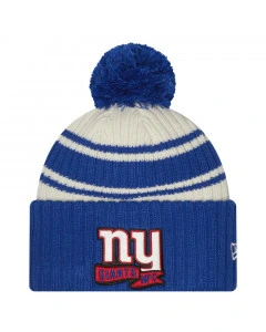 New York Giant New Era 2022 Official Sideline Sport Cuffed Pom cappello invernale