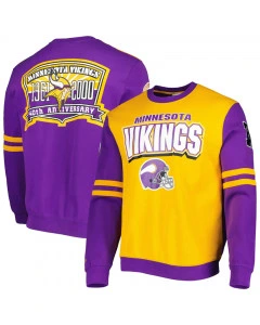 Minnesota Vikings Mitchell and Ness All Over Crew 2.0 maglione