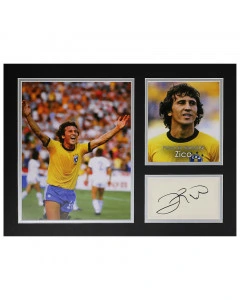 Zico Signed 16"x12" Photo Display Brazil World Cup Autograph Memorabilia COA