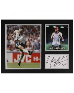 Paul Gascoigne Signed 16"x12" Photo Display England Autograph Memorabilia COA