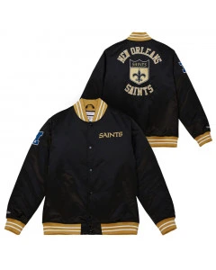 New Orleans Saints Mitchell & Ness Heavyweight Satin Jacket