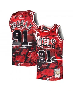 Dennis Rodman 91 Chicago Bulls 1997-98 Mitchell and Ness Swingman Asian Heritage dres 5.0 