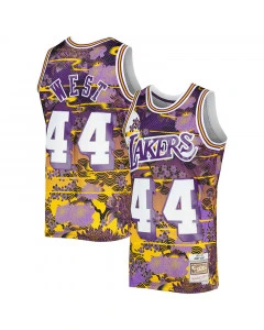 Jerry West 44 Los Angeles Lakers 1971-72 Mitchell and Ness Swingman Asian Heritage Jersey 5.0
