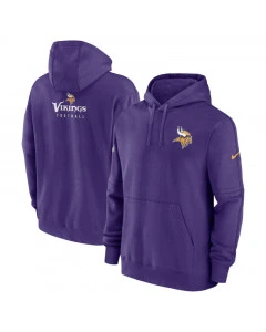 Minnesota Vikings Nike Club Sideline Fleece Pullover maglione con cappuccio
