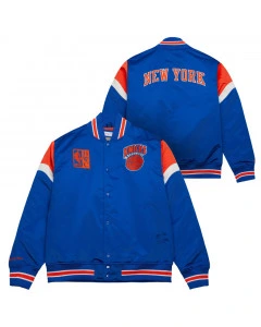 New York Knicks Mitchell and Ness Heavyweight Satin Jacket 