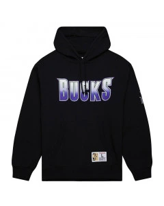 Milwaukee Bucks Mitchell and Ness Game Vintage Logo pulover sa kapuljačom