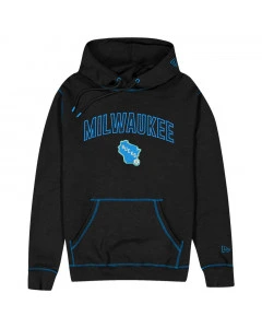 Milwaukee Bucks New Era City Edition 2023 Black pulover sa kapuljačom