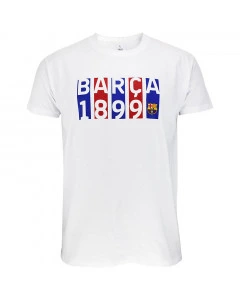 FC Barcelona Flag White T-Shirt 