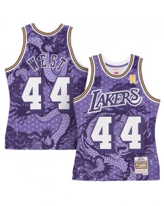 Jerry West 44 Los Angeles Lakers 1971-72 Mitchell and Ness Asian Heritage 6.0 Fashion Swingman Maglia 
