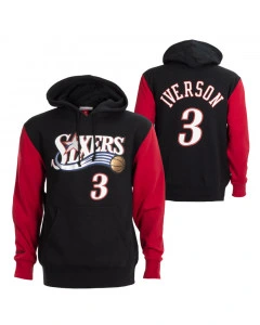 Allen Iverson 3 Philadelphia 76ers 2001 Mitchell and Ness Fashion Fleece pulover s kapuco