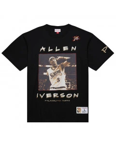 Allen Iverson Philadelphia 76ers Mitchell and Ness Heavyweight Premium Vintage Logo T-Shirt
