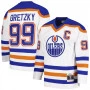 Wayne Gretzky Edmonton Oilers 1986-87 Mitchell and Ness Blue Line White dres