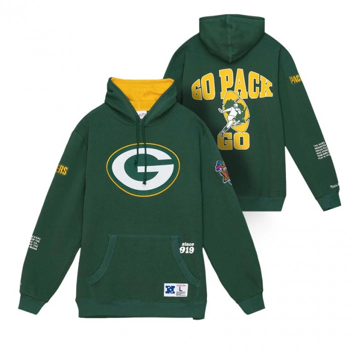 Green Bay Packers Mitchell and Ness Team Origins pulover s kapuco